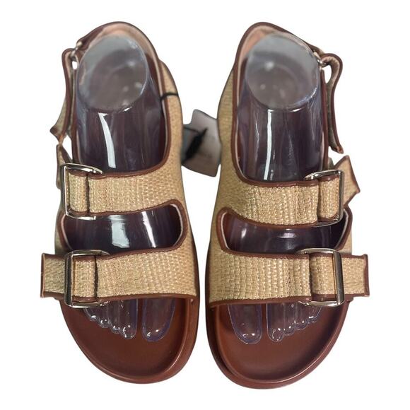 NWT Loft Women’s Double Adjustable Buckle Strap Ratan Sandals Size-8.5m - Picture 8 of 8